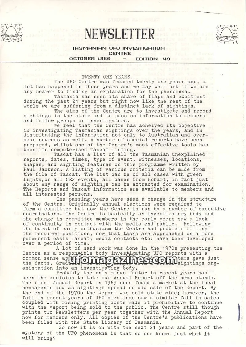 Cover of TUFOIC Newsletter issue 49: NEWSLETTER