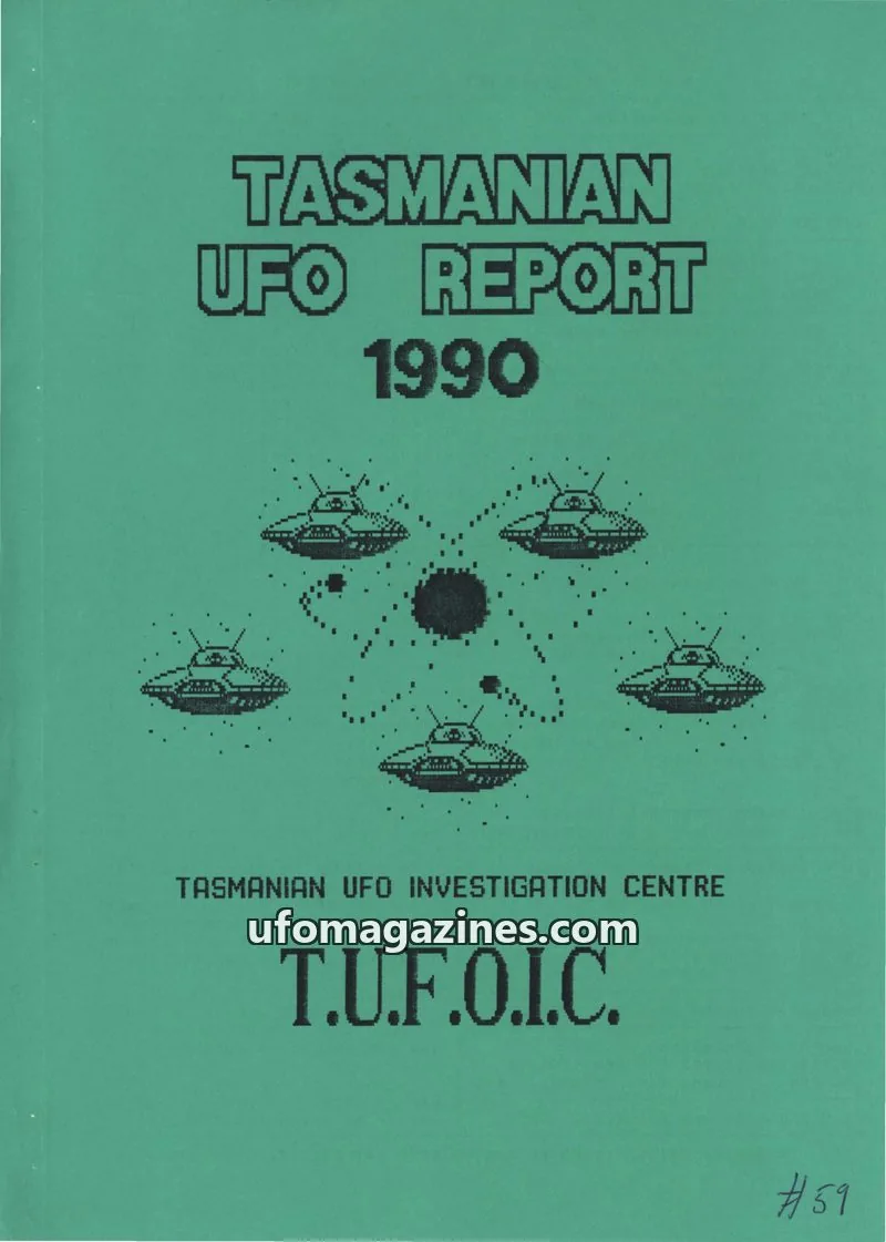 Cover of TUFOIC issue 59: TASMANIAN UFO REPORT