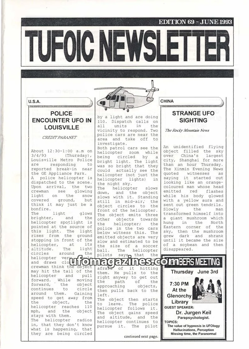 Cover of TUFOIC issue 69: TUFOIC NEWSLETTER