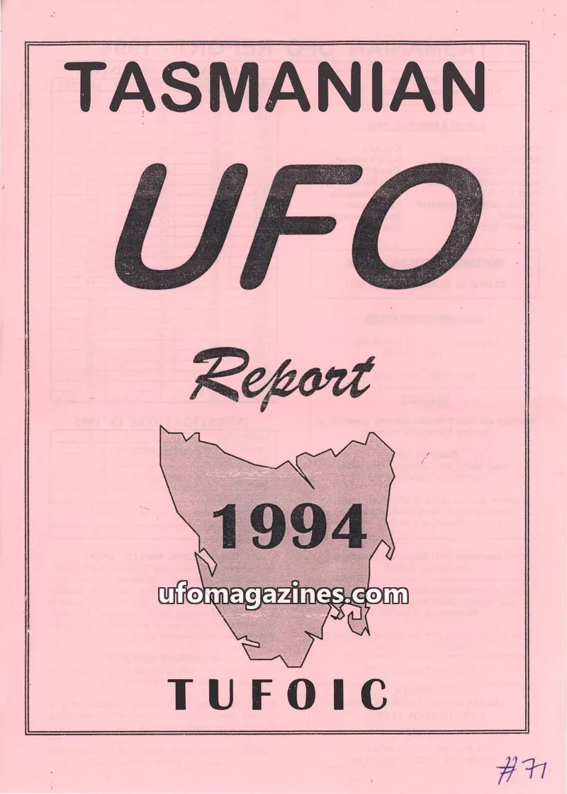 Cover of TUFOIC issue 71: TASMANIAN UFO Report