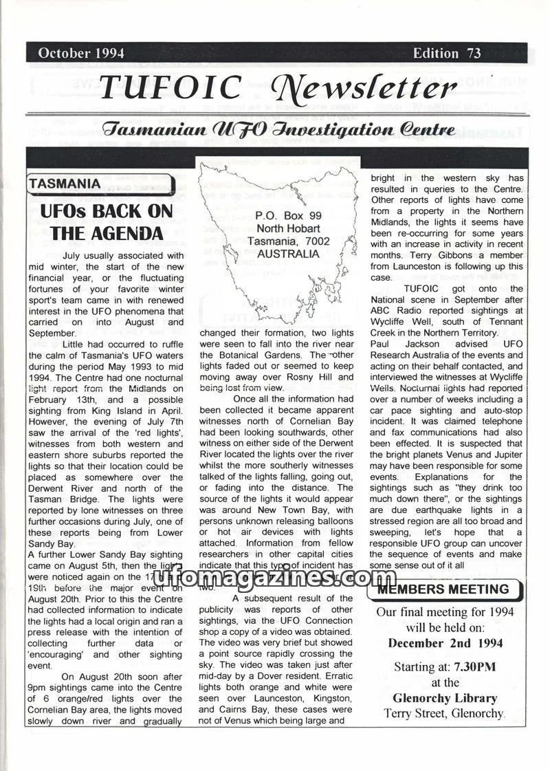 Cover of TUFOIC Newsletter issue 73: TUFOIC Newsletter