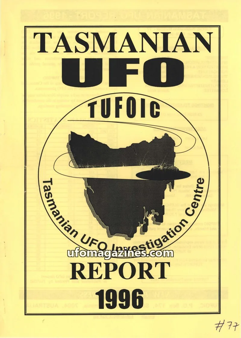Cover of TUFOIC issue 77: TASMANIAN UFO REPORT