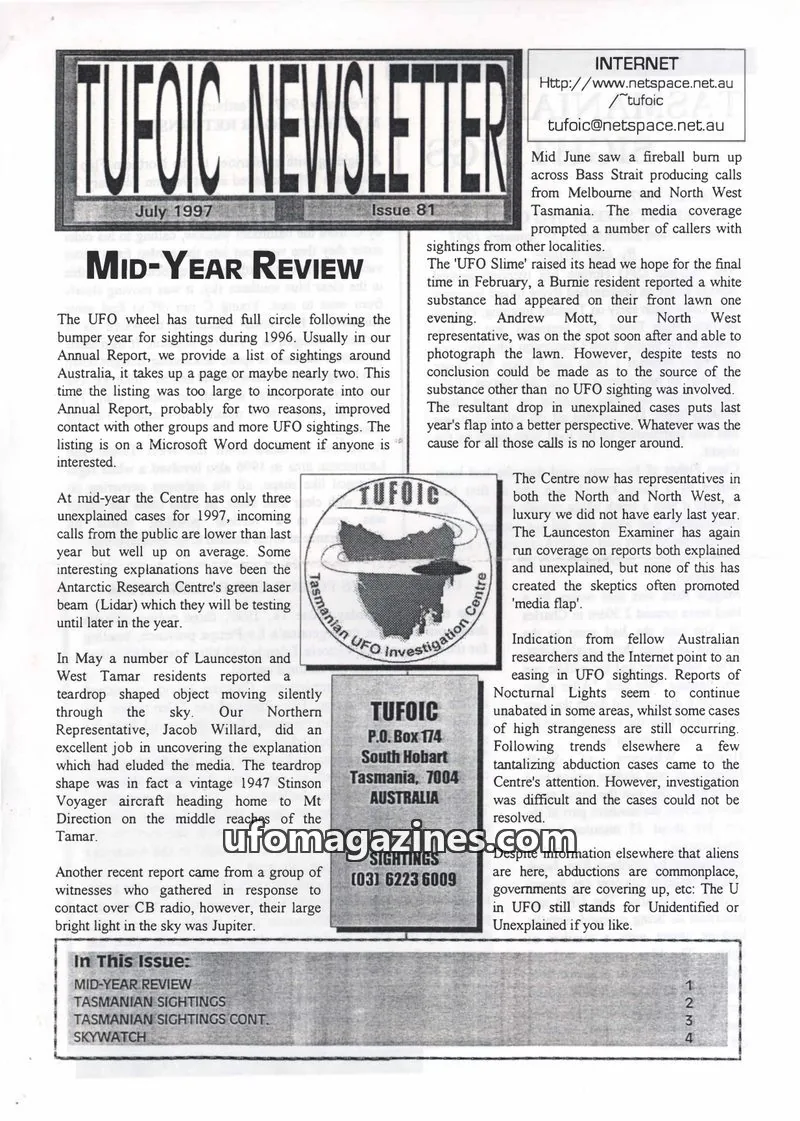Cover of TUFOIC issue 81: TUFOIC NEWSLETTER