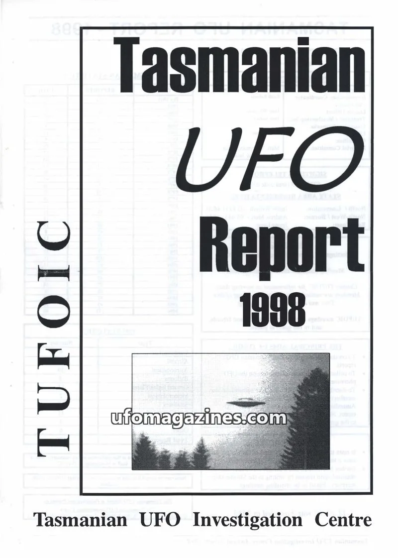 Cover of TUFOIC Newsletter issue 83: Tasmanian UFO Report