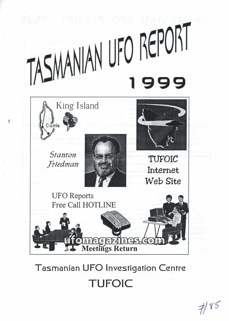 Cover of TUFOIC Newsletter issue 1999: TASMANIAN UFO REPORT