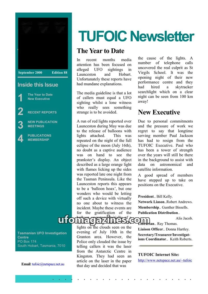 Cover of TUFOIC Newsletter issue 88: TUFOIC Newsletter