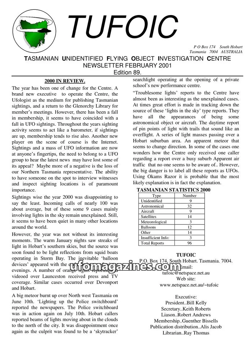 Cover of TUFOIC Newsletter issue 89: TUFOIC