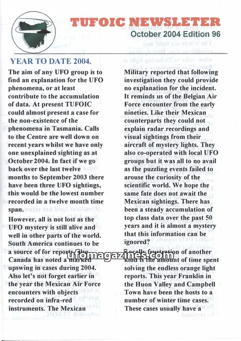Cover of TUFOIC issue 96: TUFOIC NEWSLETTER