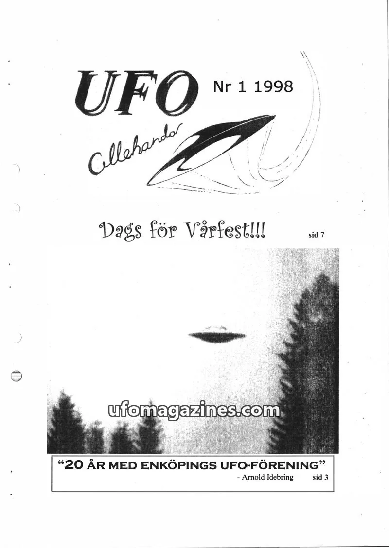 Cover of UFO Allehanda issue 1: UFO Allehanda