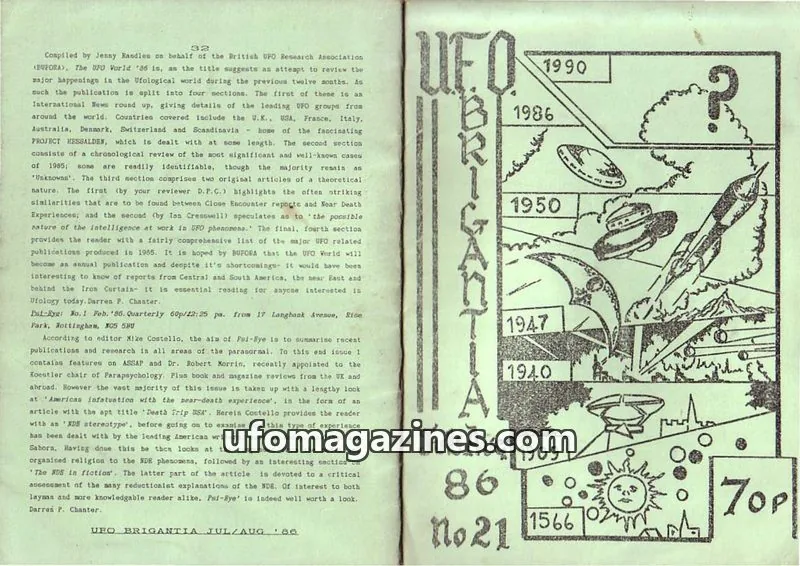 Cover of West Yorkshire UFO Research Group (WYUFORG) issue 21: UFO BRIGANTIA