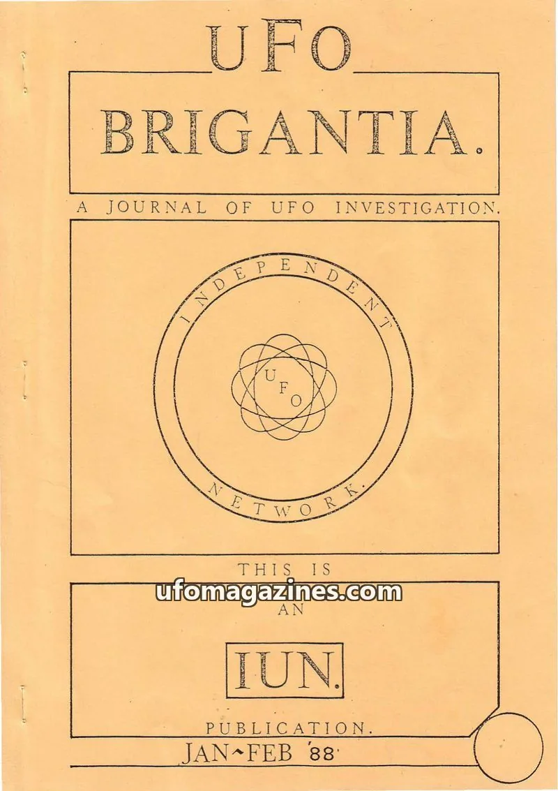 Cover of The Independent UFO Network (I.U.N.) issue 29: UFO BRIGANTIA