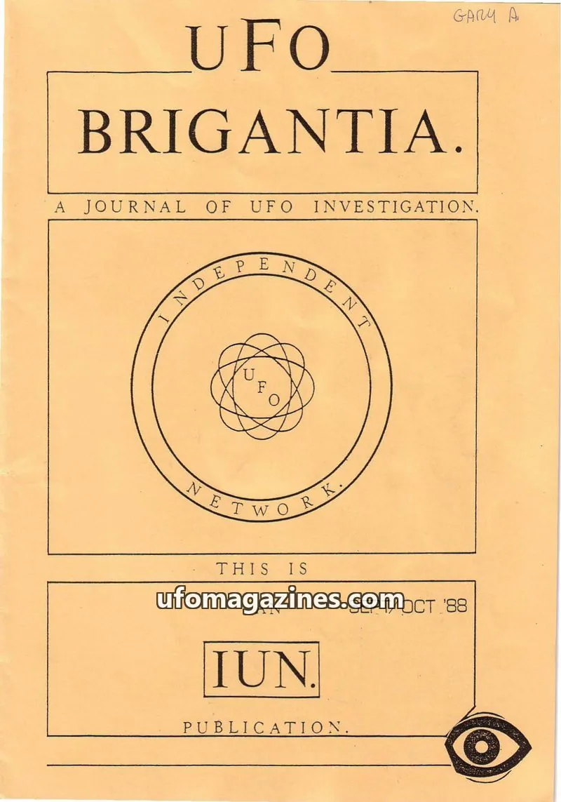 Cover of Independent UFO Network (IUN) issue 34: UFO BRIGANTIA