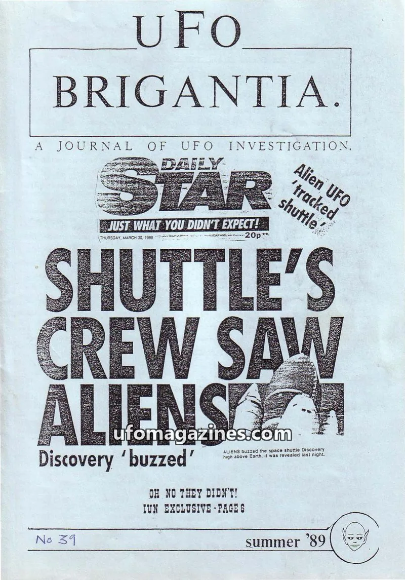 Cover of UFO Brigantia issue 39: UFO BRIGANTIA