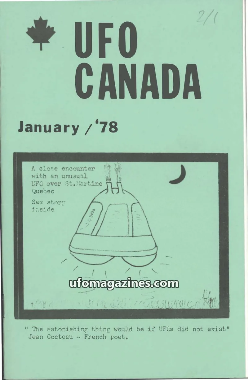 Cover of UFO Canada (Gontovnick) issue Volume Two, Number One: UFO CANADA