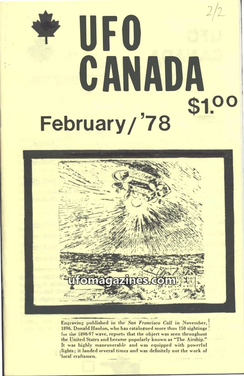 Cover of UFO Canada (Gontovnick) issue VOLUME TWO NUMBER TWO: UFO CANADA