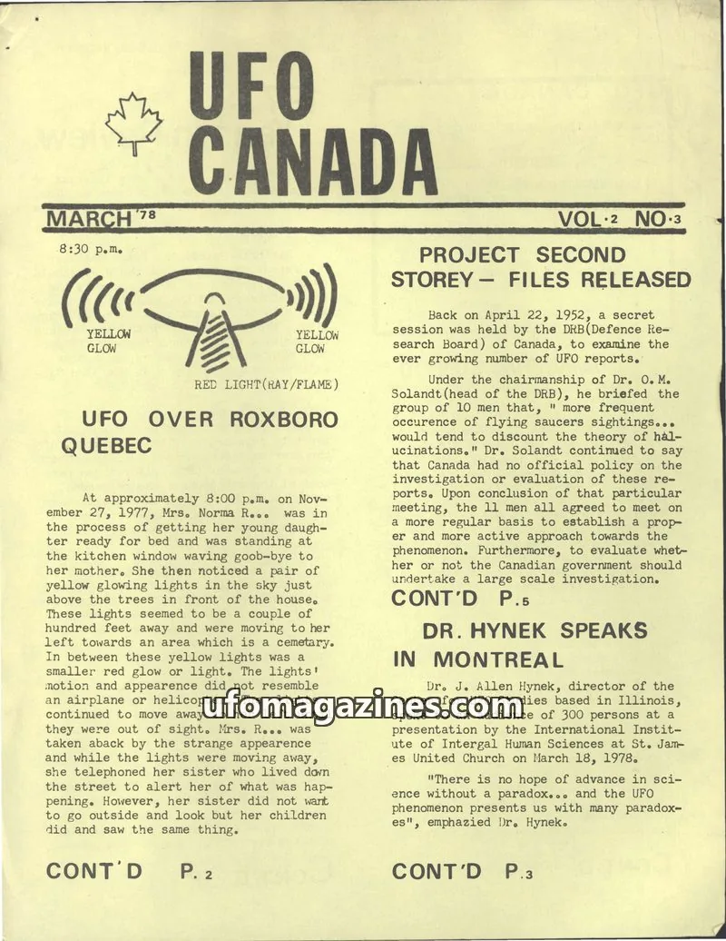 Cover of UFO Canada (Gontovnick) issue VOL.2 NO.3: UFO CANADA