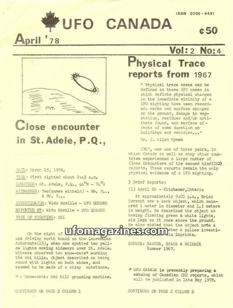 Cover of UFO Canada (Gontovnick) issue Vol: 2 No:4: UFO CANADA