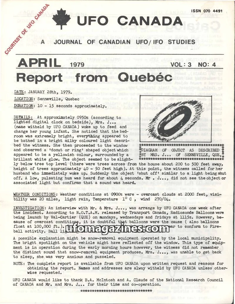 Cover of UFO Canada (Gontovnick) issue 4: UFO CANADA