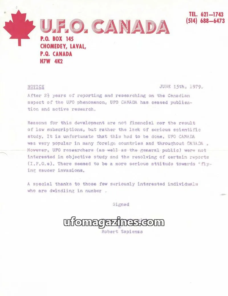 Cover of UFO Canada (Gontovnick): U.F.O. CANADA
