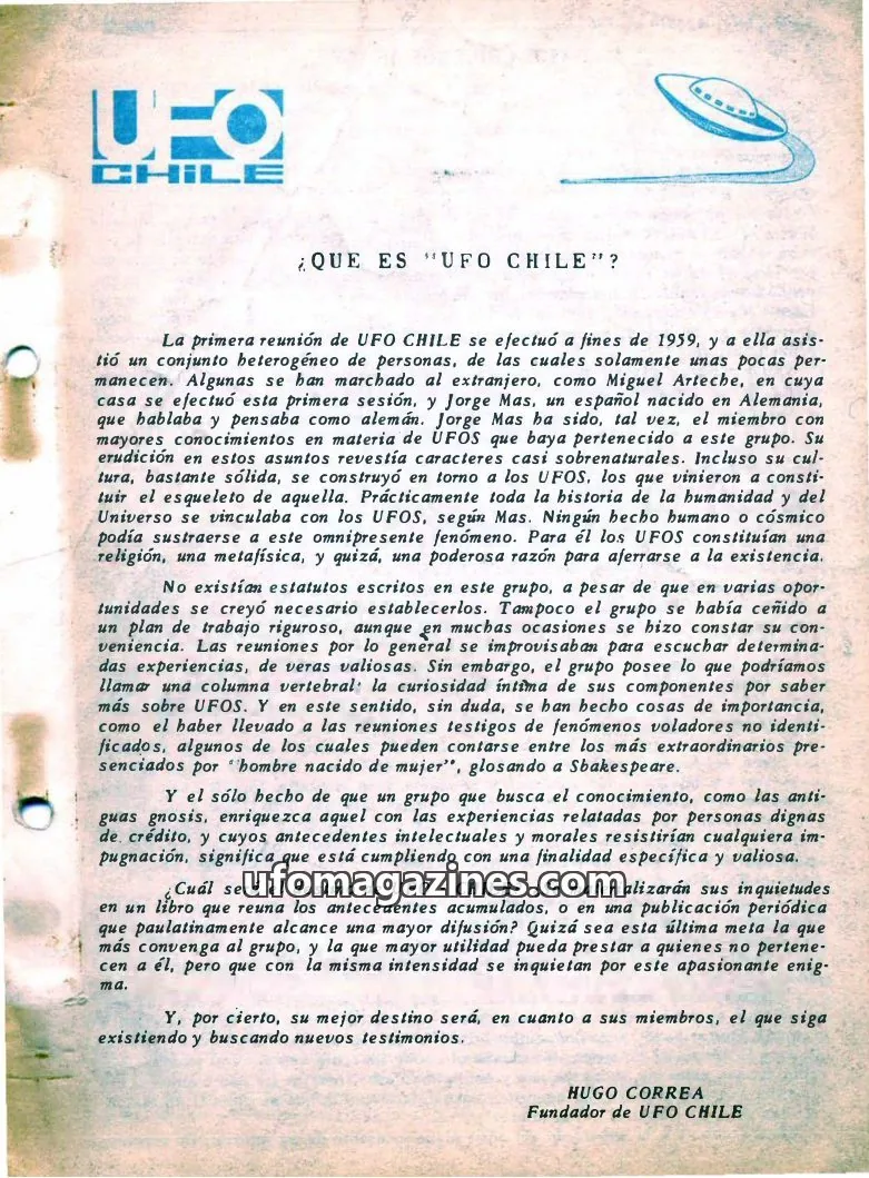 Cover of UFO Chile issue Agosto de 1967: UFO Chile
