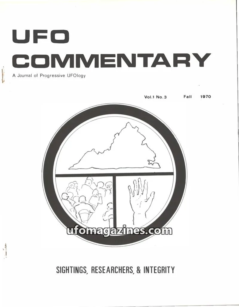 Cover of UFO Commentary (Patrick Huyghe) issue Vol.1 No.3: UFO COMMENTARY