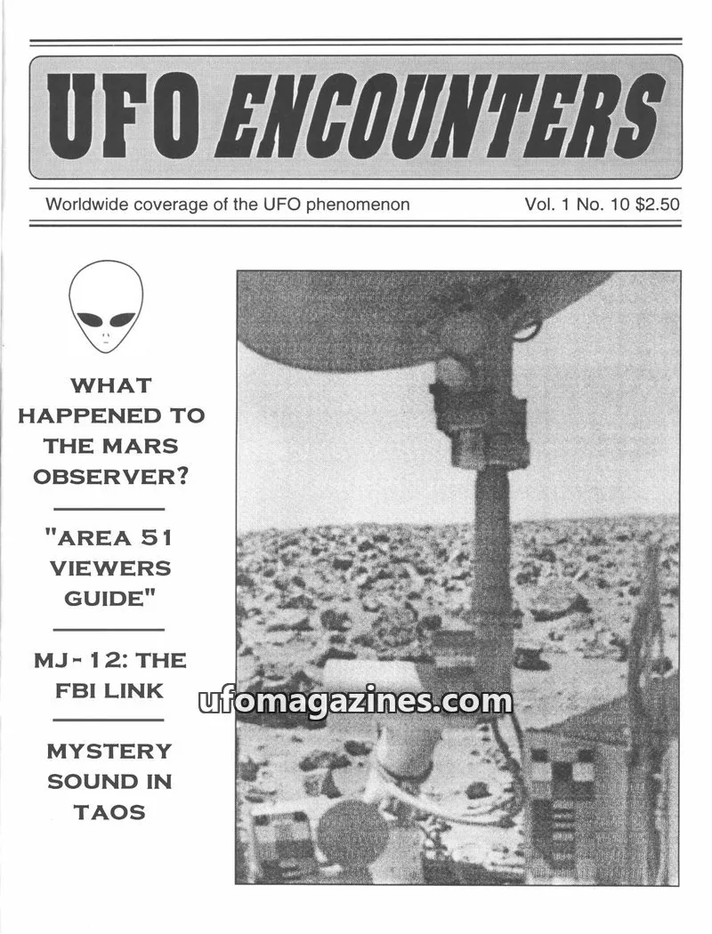Cover of Aztec Publishing issue Vol. 1 No. 10: UFO ENCOUNTERS