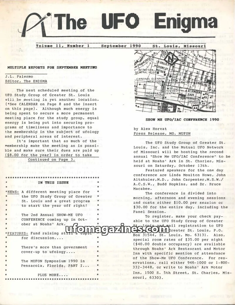 Cover of UFO Study Group of Greater St. Louis, Inc. issue 1: The UFO Enigma