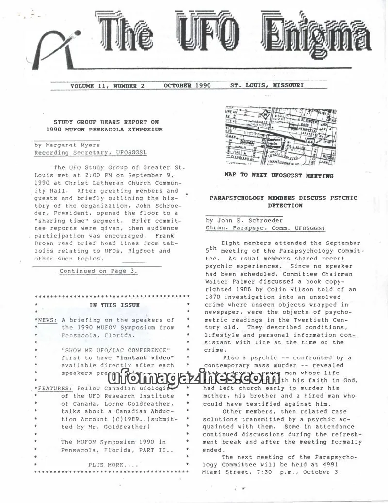 Cover of UFO Study Group of Greater St. Louis, Inc. issue 2: The UFO Enigma