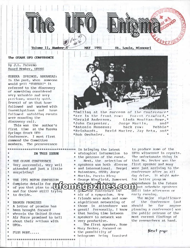Cover of UFO Study Group of Greater St. Louis, Inc. issue 5: The UFO Enigma