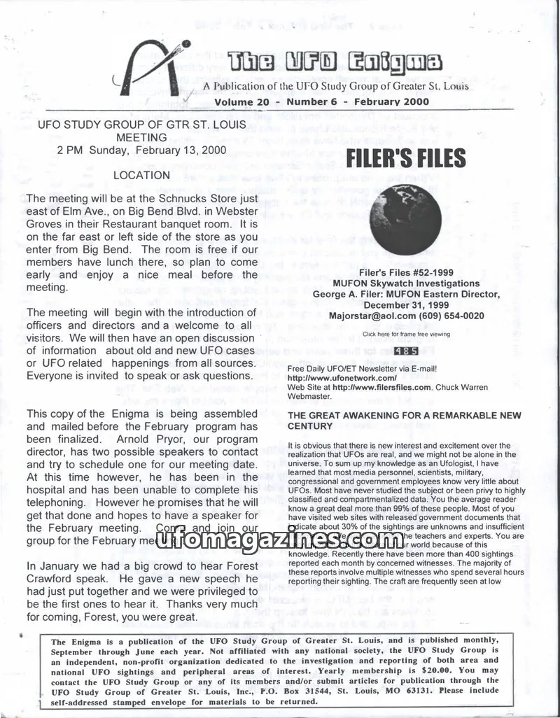 Cover of UFO Study Group of Greater St. Louis issue 6: The UFO Enigma