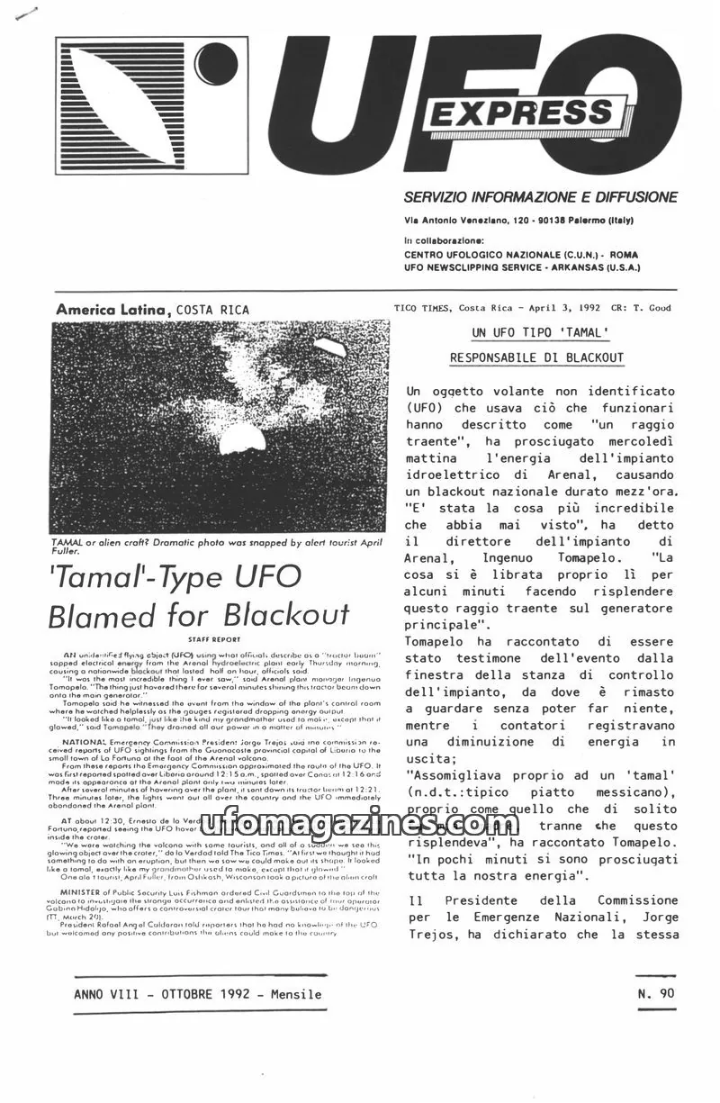 Cover of UFO EXPRESS issue N. 90: UFO EXPRESS