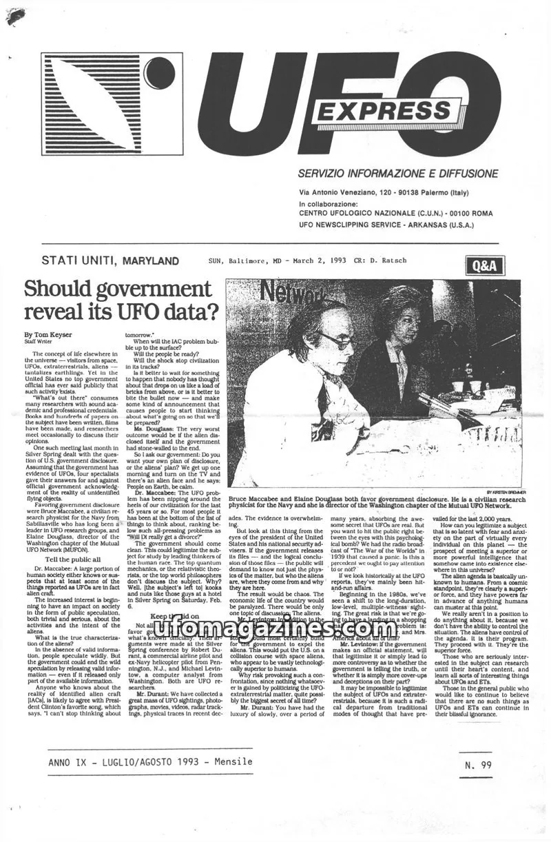 Cover of UFO Express (Daniela Giordano) issue N. 99: UFO EXPRESS