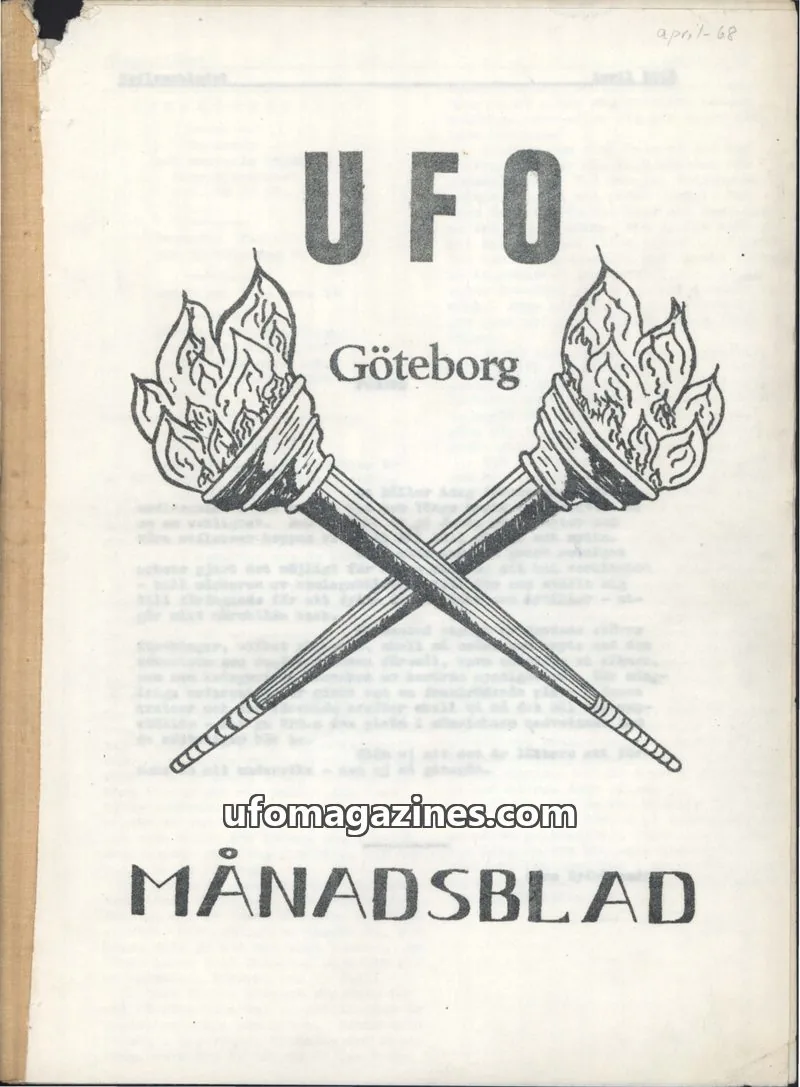 Cover of UFO Goteborg Manadsblad issue April: UFO Göteborg Månadsblad