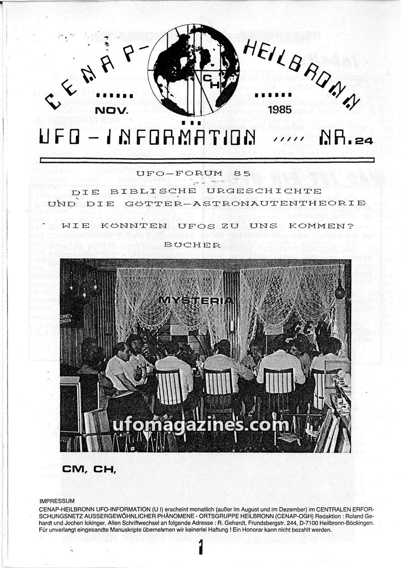 Cover of UFO Information (CENAP Heilbronn) issue 24: HEILBRONNER UFO INFORMATION