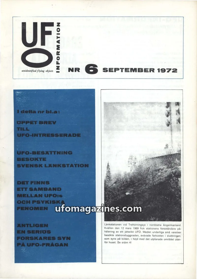 Cover of UFO Information issue 6: UFO-INFORMATION