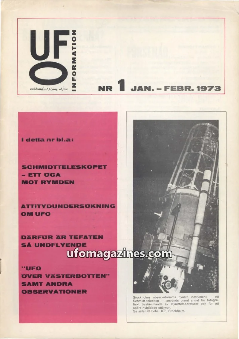 Cover of UFO Information issue 1: UFO-INFORMATION