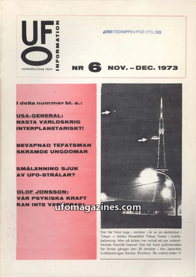 Cover of UFO Information issue 6: UFO-INFORMATION