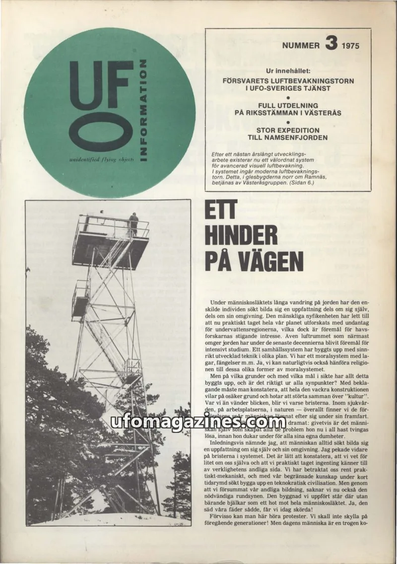 Cover of UFO Information issue 3: UFO-INFORMATION