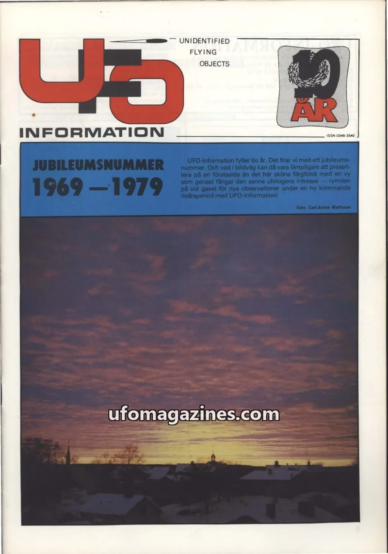 Cover of UFO Information issue JUBILEUMSNUMMER 1969-1979: UFO INFORMATION