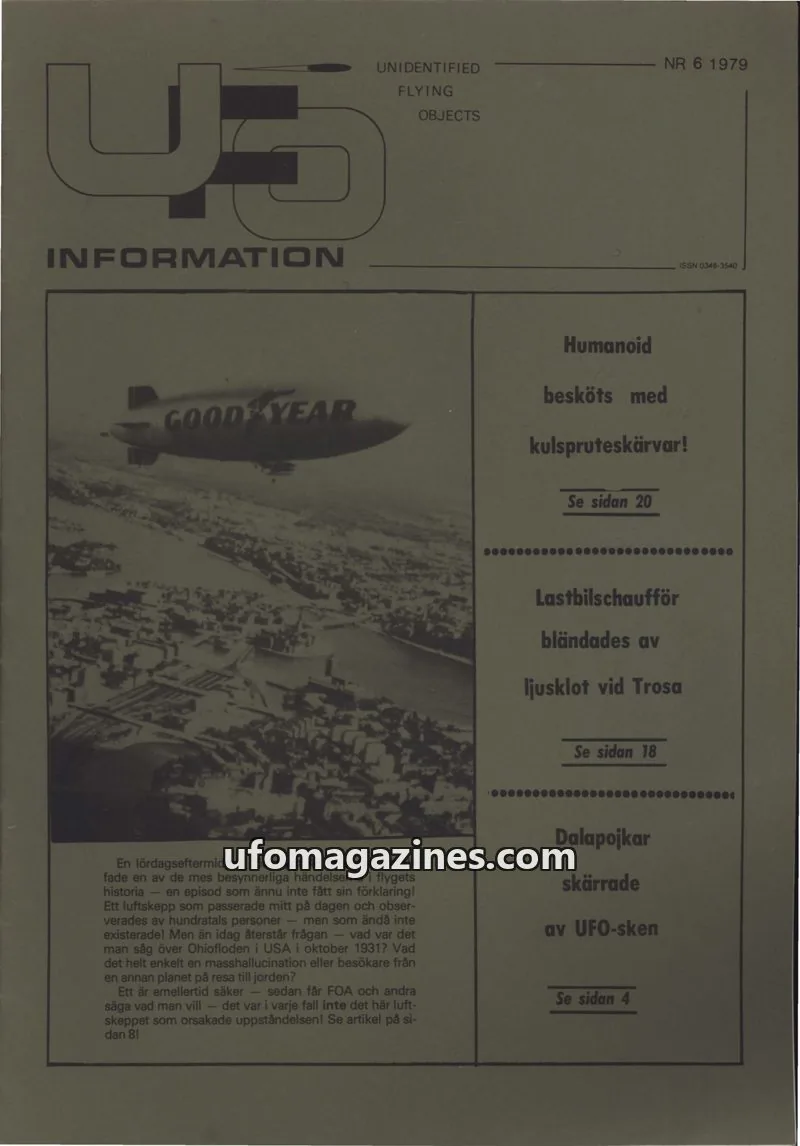 Cover of UFO Information issue NR 6 1979: UFO INFORMATION