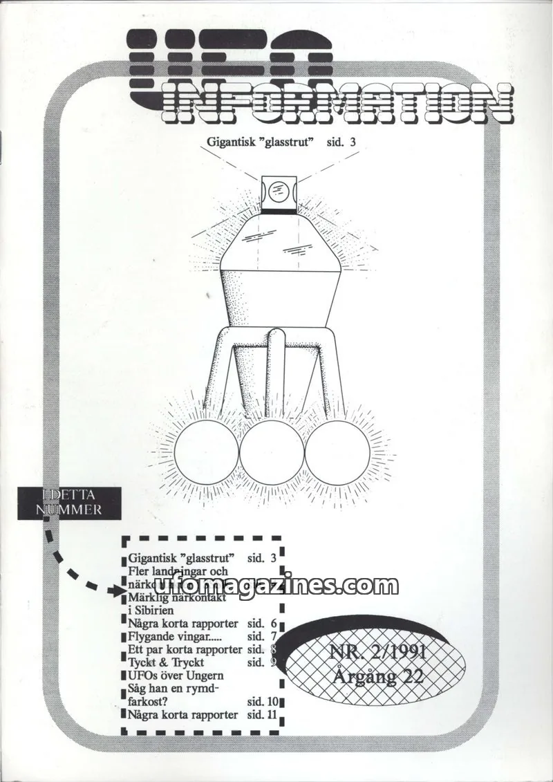 Cover of UFO Information issue 2/1991: UFO INFORMATION