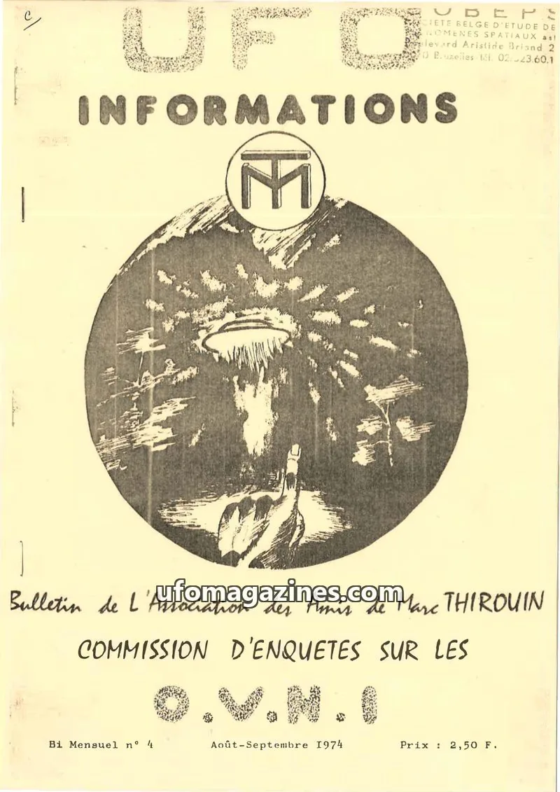 Cover of Association des Amis de Marc THIROUIN issue 4: UFO INFORMATIONS