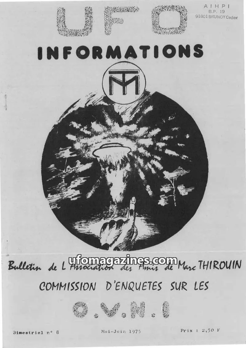 Cover of Association des Amis de Marc THIROUIN issue 8: UFO INFORMATIONS