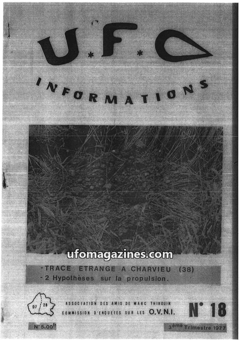Cover of ASSOCIATION DES AMIS DE MARC THIROUIN issue 18: U.F.O. INFORMATIONS