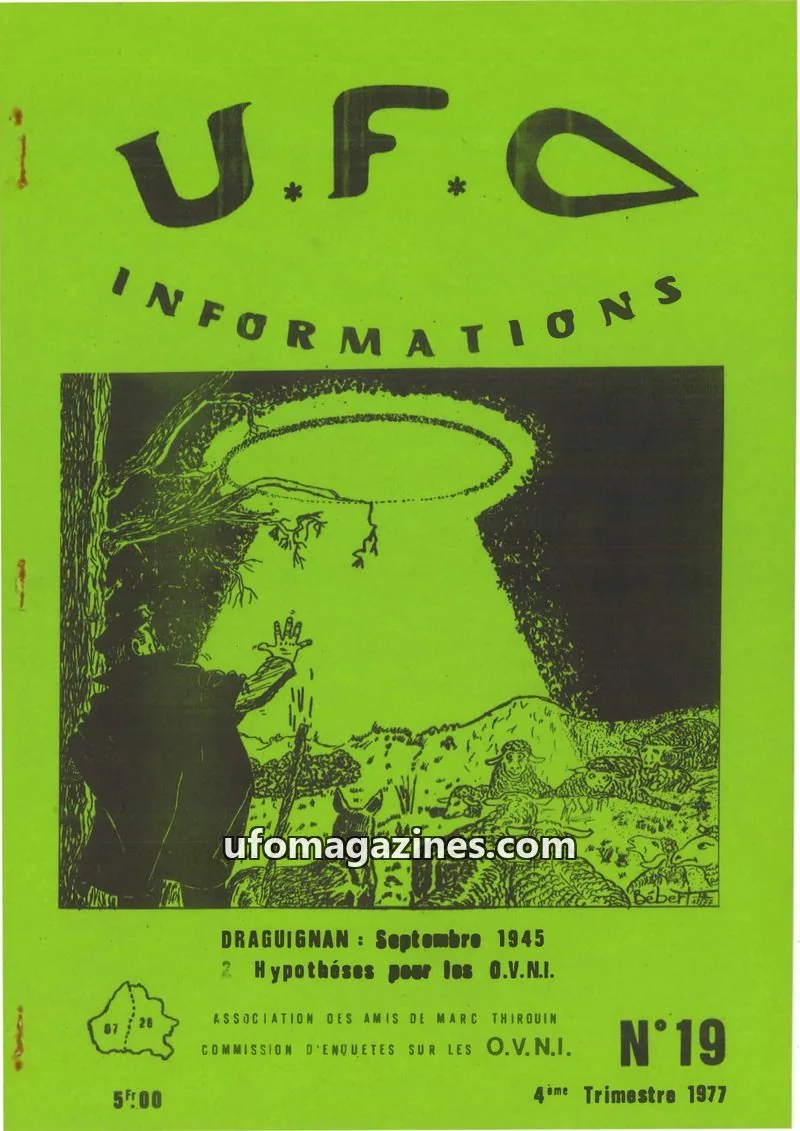 Cover of ASSOCIATION DES AMIS DE MARC THIROUIN issue 19: U.F.O. INFORMATIONS