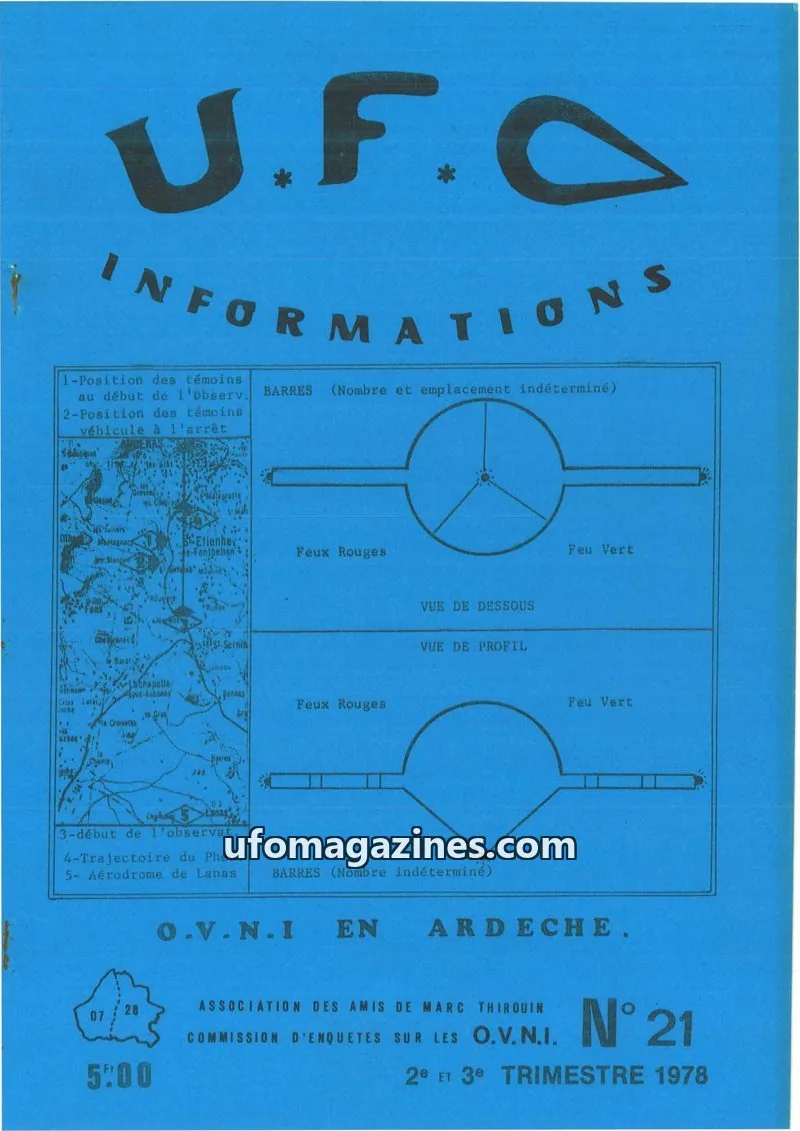 Cover of ASSOCIATION DES AMIS DE MARC THIROUIN issue N° 21: U.F.O. INFORMATIONS