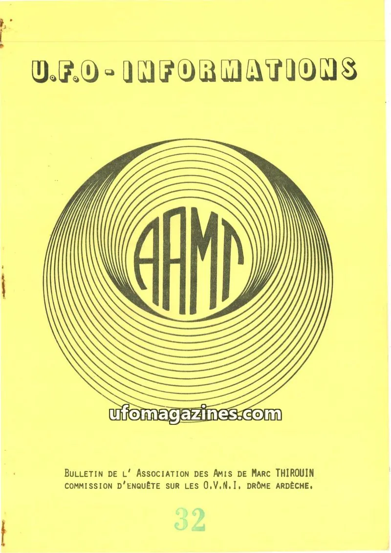 Cover of Association des Amis de Marc Thirouin issue 32: U.F.O.-INFORMATIONS