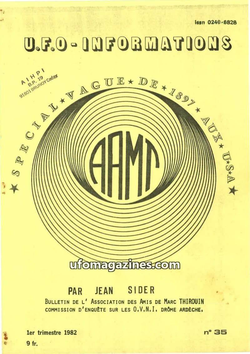 Cover of ASSOCIATION DES AMIS DE MARC THIROUIN issue 35: U.F.O-INFORMATIONS