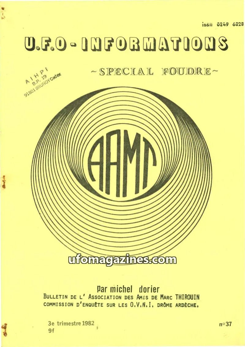 Cover of Association des Amis de Marc Thirouin issue 37: U.F.O.-INFORMATIONS
