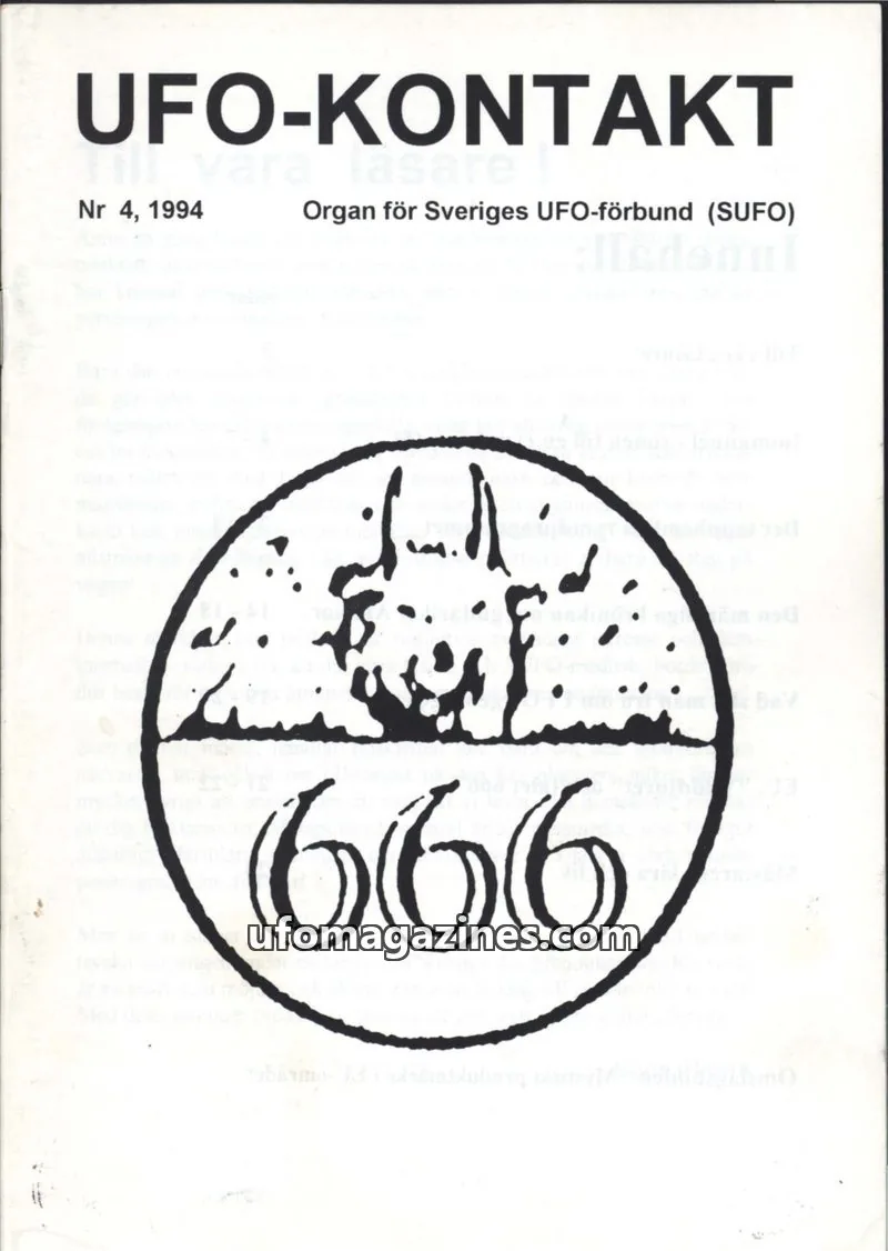 Cover of UFO Kontakt (Sune Hjorth) issue 4: UFO-KONTAKT